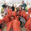防災キャンプで頼む子供達